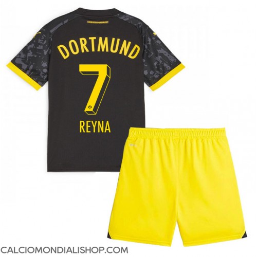 Maglie da calcio Borussia Dortmund Giovanni Reyna #7 Seconda Maglia Bambino 2023-24 Manica Corta (+ Pantaloni corti)